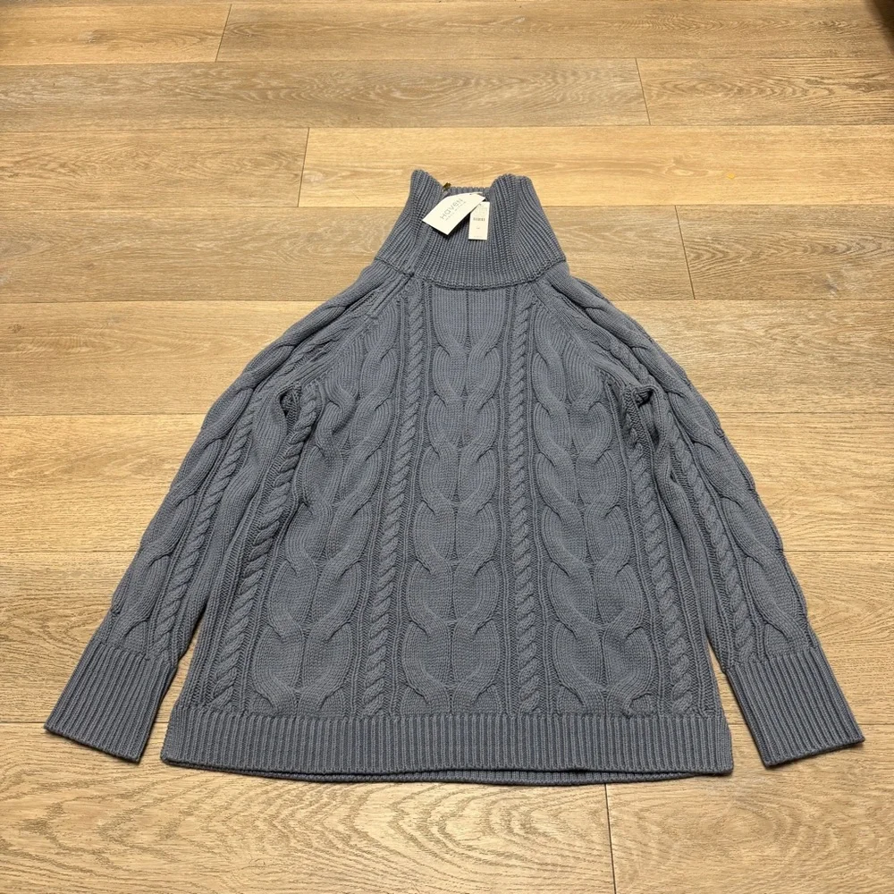 Haven Well Within Side Zip Cowl Neck Cable Knit Sweater Size Medium NWT - Picture 2 of 11